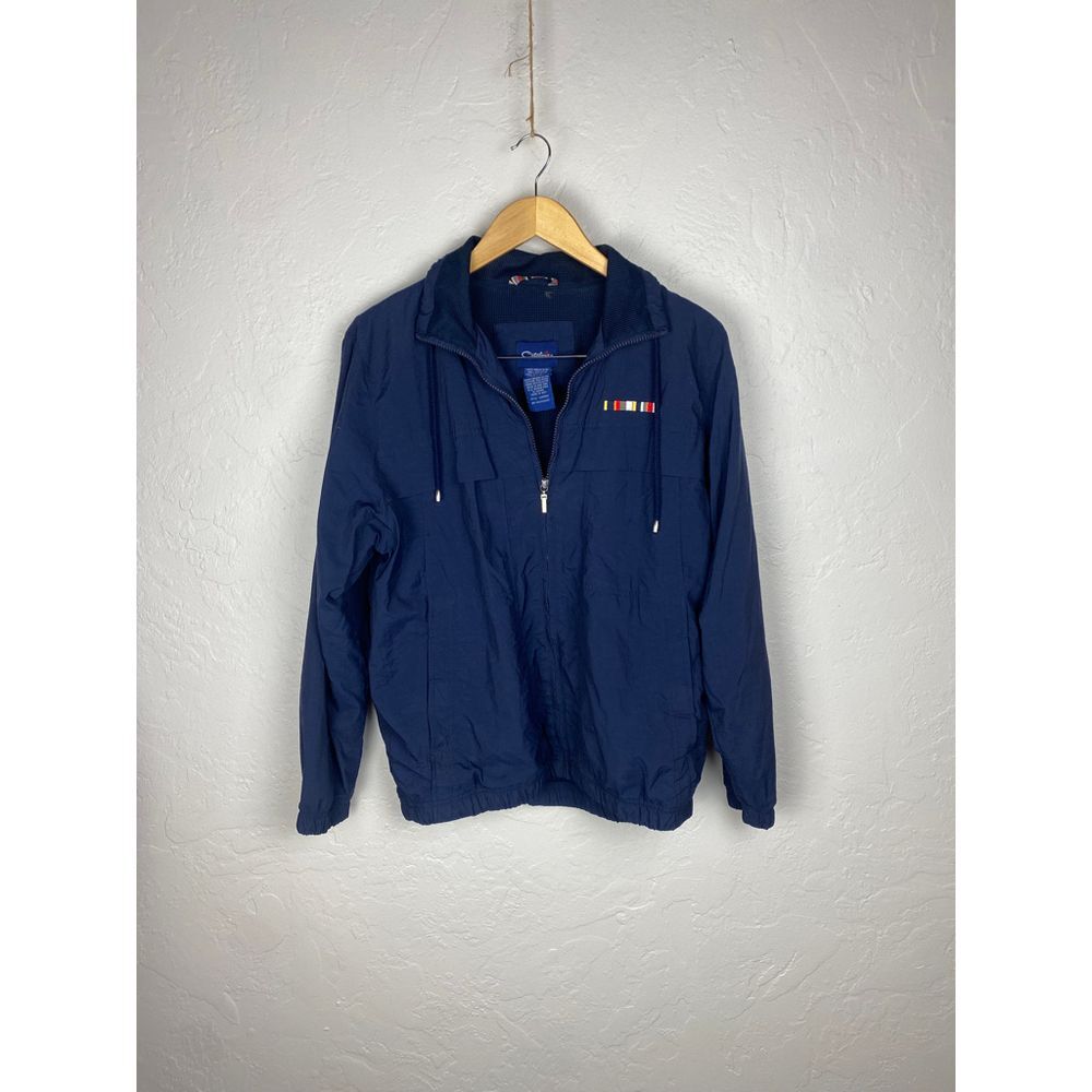 Catalina Navy Blue Windbreaker‎ Jacket Military Ribbon Detail Casual Lightweight